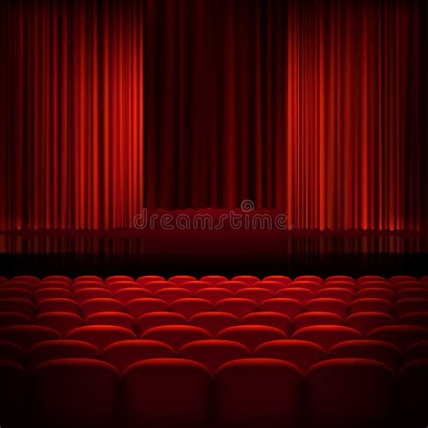 Open Theater Red Curtains. EPS 10 Stock Vector - Illustration of cinema ...