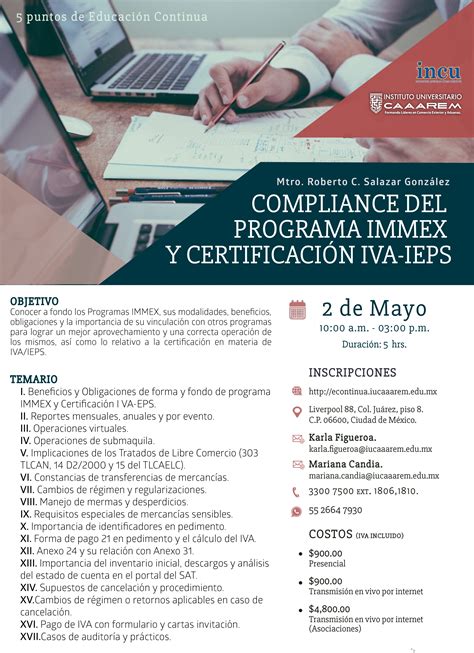 Compliance Del Programa Immex Y Certificación Iva Ieps Iucaaarem