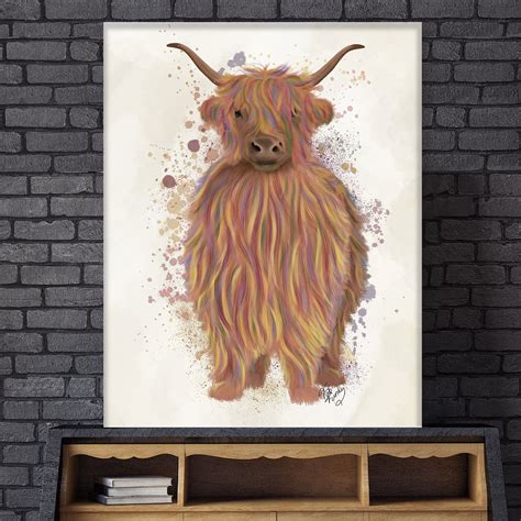 Gift For Hippie Highland Cow 8 Multicolored Full Print Etsy