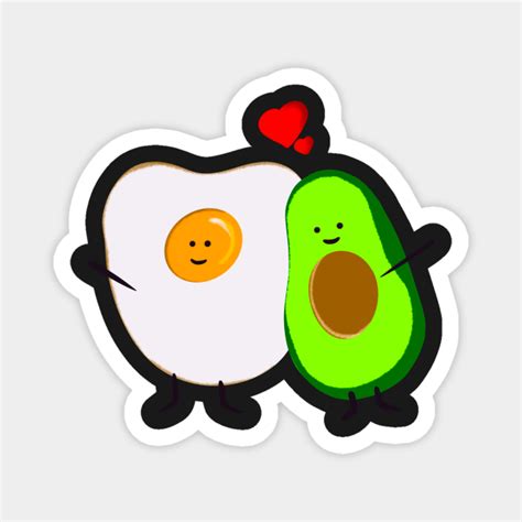 Cute Egg And Avocado Couple Cartoon Cartoon Magnet TeePublic