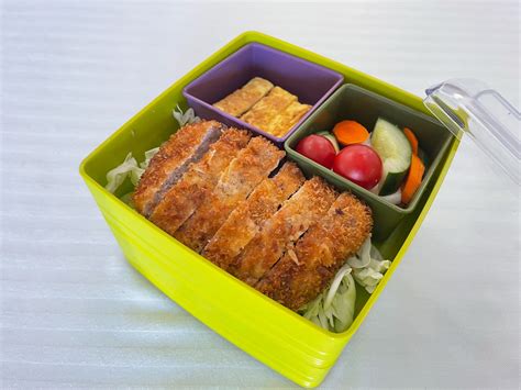 Bento Lunch Tonkatsu Namasu Horenso No Tamago Maki Recipe