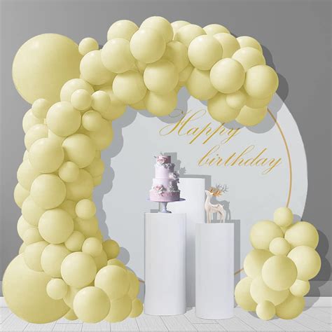 Buy Covanni Pastel Yellow Balloons 75 Pcs Light Yellow Balloon Garland