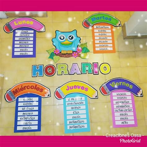 Horarios En Foamy Decoracion De Aulas Decoraci N De Unas Decoraci N