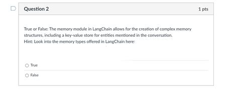 Solved Question 1 1 Pts What Is An Agent In Langchain An