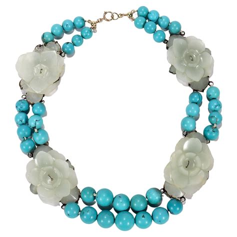 Beautiful Rare Natural Maw Sit-Sit Jade Beads Necklace For Sale at