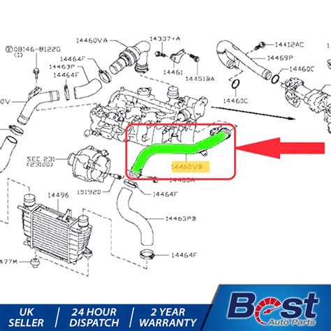 TURBO INTERCOOLER PIPE HOSE FOR NISSAN JUKE NV CUBE 1 5DCI 144601FE0C