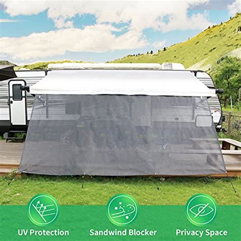 RVINGPRO RV Awning Shade Screen 8 X 15 3 RV Awning Sun Shade Kit Black