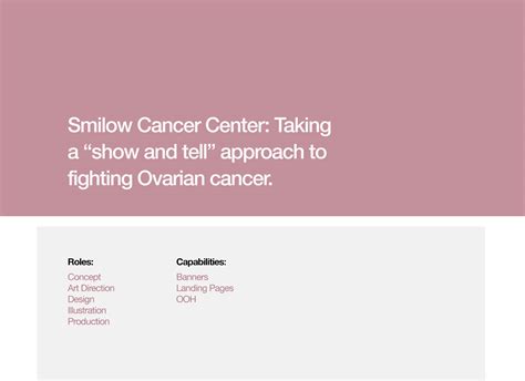 Smilow Cancer Center on Behance