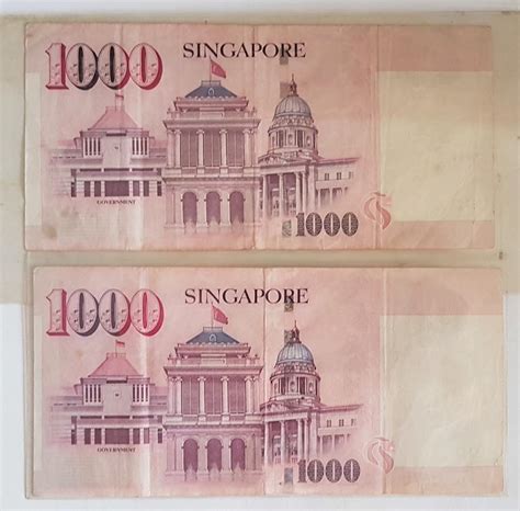 Limited Singapore Old Bank Notes Used 1000 Notes Legal Tender One Thousand Dollars President