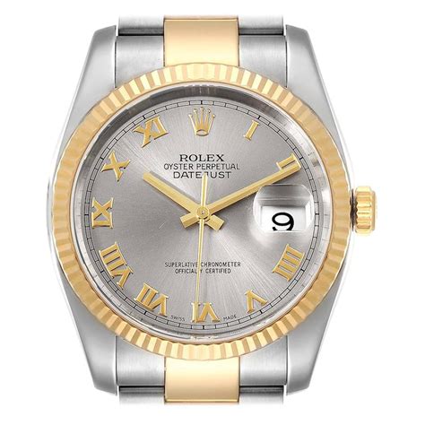 Rolex Datejust Steel Yellow Gold Black Onyx Diamond Men S Watch 116233