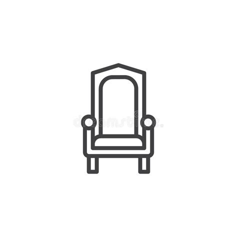 Royal Throne Icon Outline Style Stock Vector Illustration Of Carving