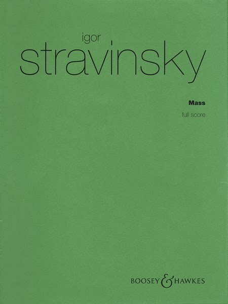 Mass By Igor Stravinsky Choir Sheet Music Sheet Music Plus