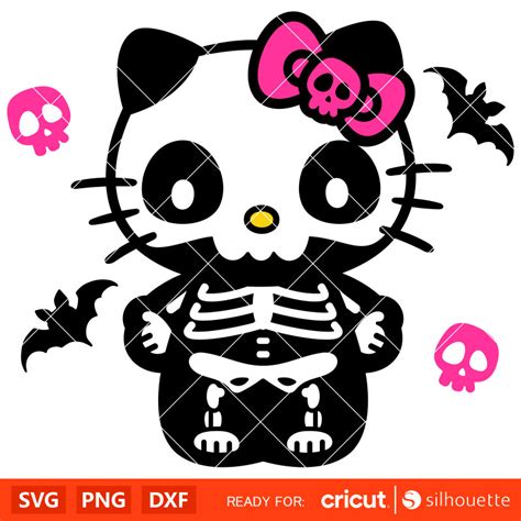 Skeleton Hello Kitty Svg, Halloween Svg, Hello Kitty Svg, Kawaii Svg ...