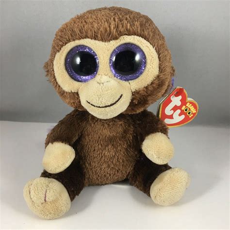 Ty Beanie Boos Coconut The Monkey 6 Glitter Eyes Plush Stuffed