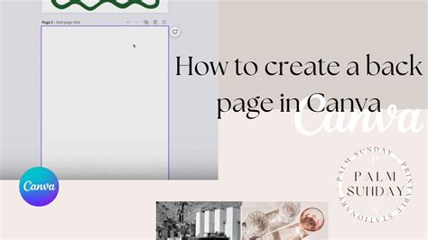 How To Create A Back Page In Canva Using A Template YouTube