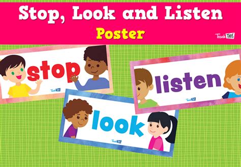 stop   listen poster teacher resources  classroom games