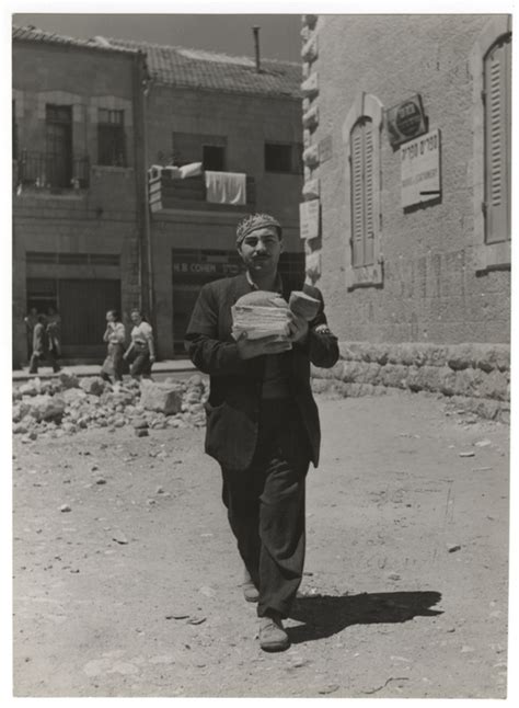 Bukharian Jew Carrying Bread After The Cease Fire Jerusalem