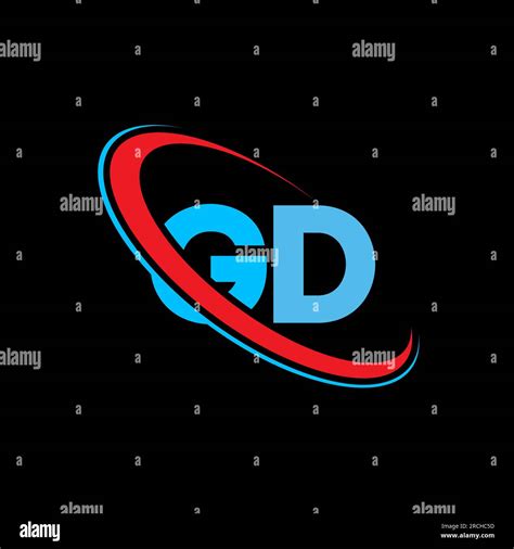 Gd G D Letter Logo Design Initial Letter Gd Linked Circle Upercase