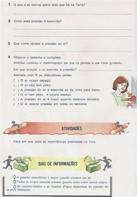 CiÊncias Ar Atmosfera PressÃo AtmosfÉrica ExercÍcios Atividades Para Imprimir I Atividades E