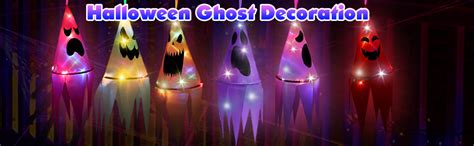 6pcs Halloween Decorations Lighted Hanging Witch Ghost Hats 10led Halloween String Lights