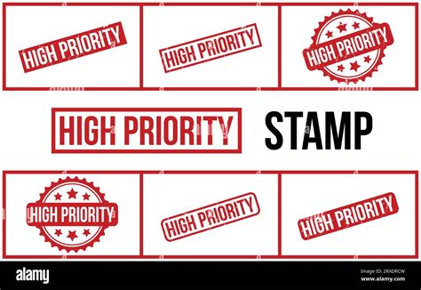 High Priority Rubber Stamp Set Vector Stock Vector Image Art Alamy