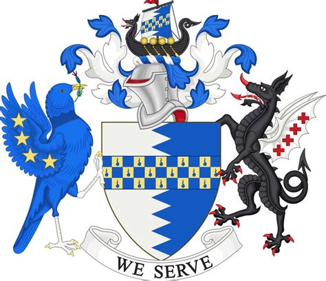 The Coat Of Arms And Two Birds Are Depicted