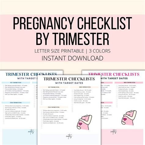 Pregnancy Trimester Checklist Printable Pregnancy to Do List - Etsy