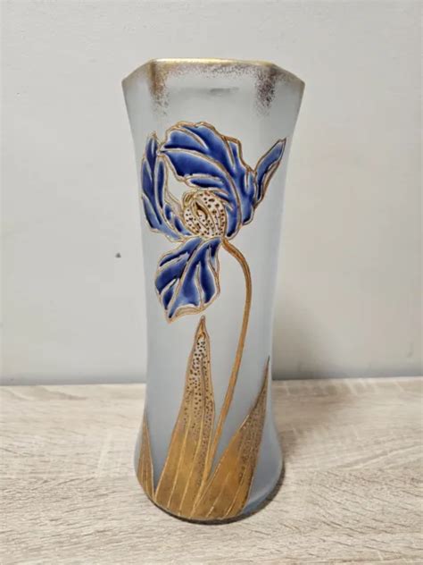 MONTJOYE LEGRAS VASE Ancien 1900 Art Nouveau No Gallé Pate De Verre EUR