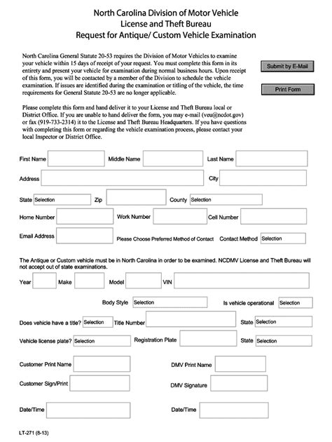 Fillable Online North Carolina Division Of Motor Vehicle Fax Email
