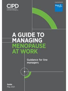 A Guide To Managing Menopause At Work Cipd A Guide To Managing