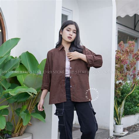 Jual Kemeja Linen Oversize Kemeja Wanita Kemeja Linen Oversize