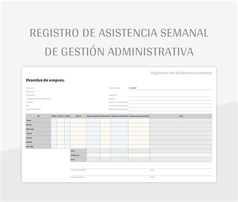 Plantillas Registro De Asistencia Semanal Para Excel Gratis Y Hojas De