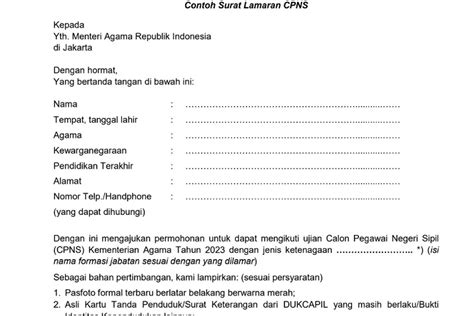 Contoh Surat Lamaran Cpns Yang Sudah Ditandatangani Dan Dibubuhi E