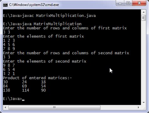 Matrix Multiplication In Java Python Tutorials