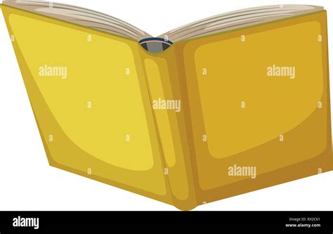 Libro Amarillo Aislado Sobre Fondo Blanco Ilustración Imagen Vector De