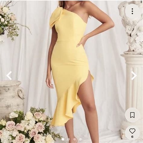 Lavish Alice Yellow Midi Length Occasion Dress One Depop