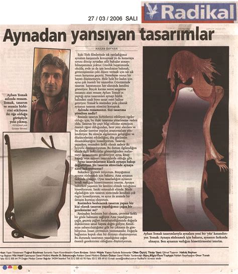 Radikal Gazetesi Tasarim Ayhan Tomak Resim Ah Ap Heykel