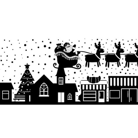 Christmas Silhouette Village - Etsy