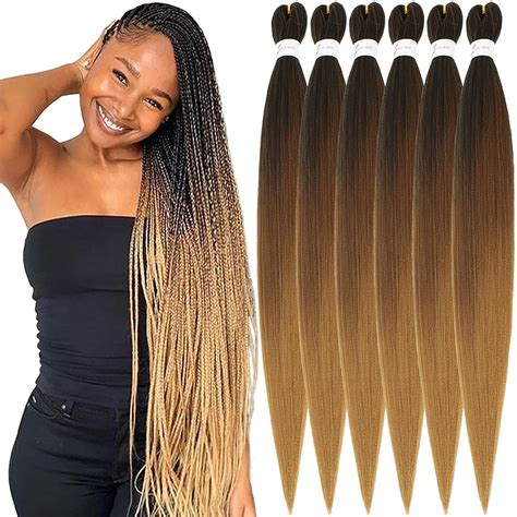 Xusuperb Pre Stretched Braiding Haare Ombre Braun 30 Zoll Long Easy