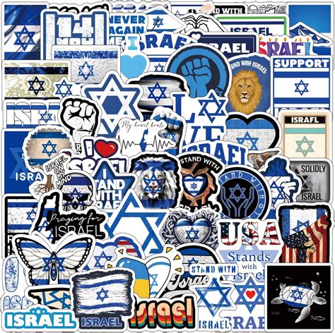 124pcs Israel Flags Stickersstand With Israel Stickers