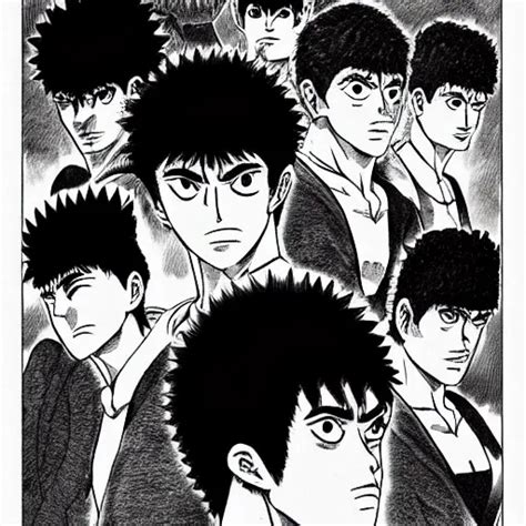 Hajime No Ippo Drawn In Berserk Format By Kentaro Stable Diffusion