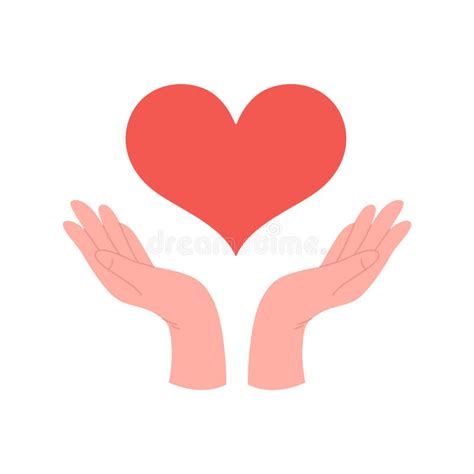 Two Hands Hold Red Heart Concept Of Love Charity Philanthropy And