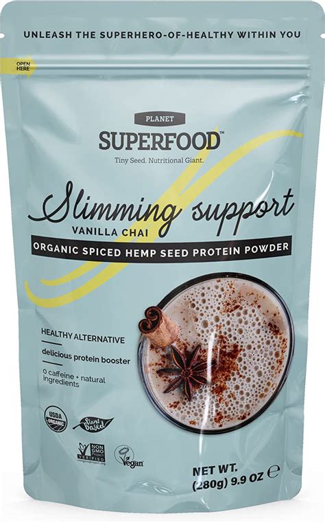 Planet Superfood Protein Powder Organic Vanilla Chai Hemp Case Of