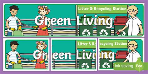 Green Living Display Banner Teacher Made