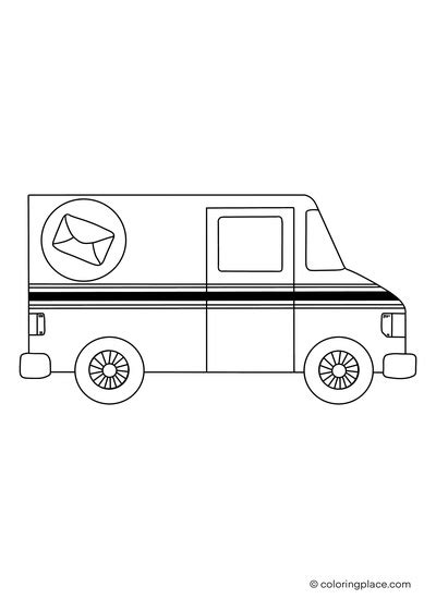 Mail carrier truck – Coloring Place