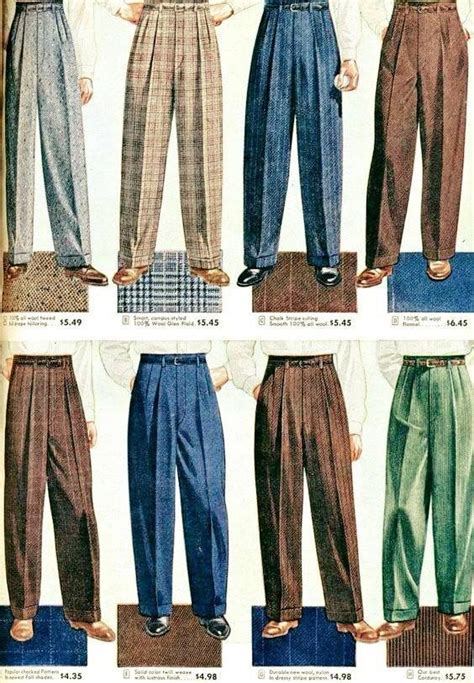 Men S 1950s High Waisted Pleated Trousers Ad Vintage Mens Fashion 1940s Mens Fashion Vintage