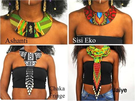 African Fabric Necklace Handmade Dashiki Kente Ankara African Print Rope Cloth Necklace