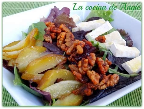 La Cocina De Angie Ensalada De Peras Caramelizadas Y Nueces Especiadas