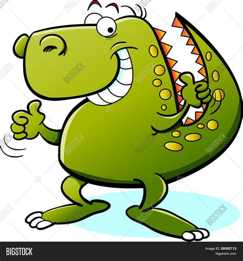 Cartoon Smiling T-Rex Vector & Photo | Bigstock