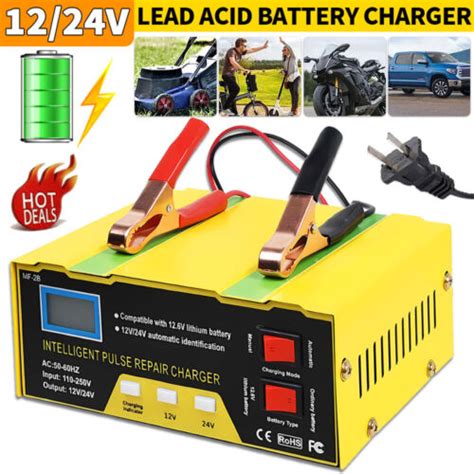 Car Battery Charger Heavy Duty 12v24v Smart Automatic Intelligent Pulse Repair Ebay